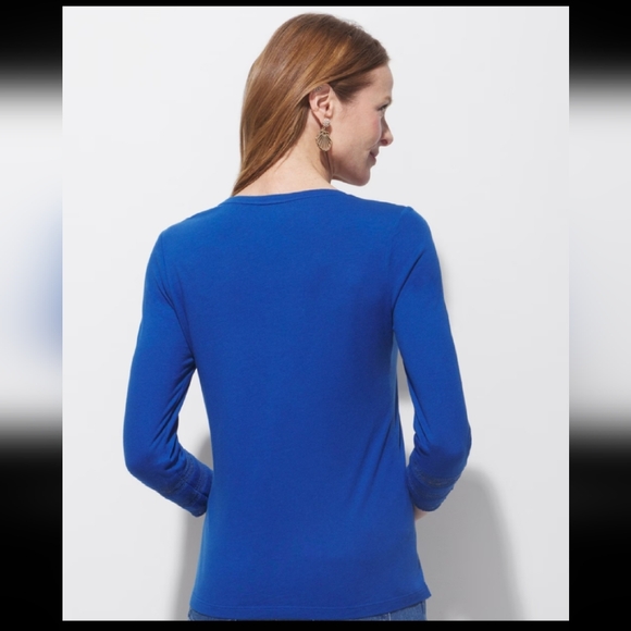 NWT SOUTACHE floral lace TOP t-shirt SIZE MEDIUM scoop neck BRAND NEW CHICO'S - Picture 2 of 4